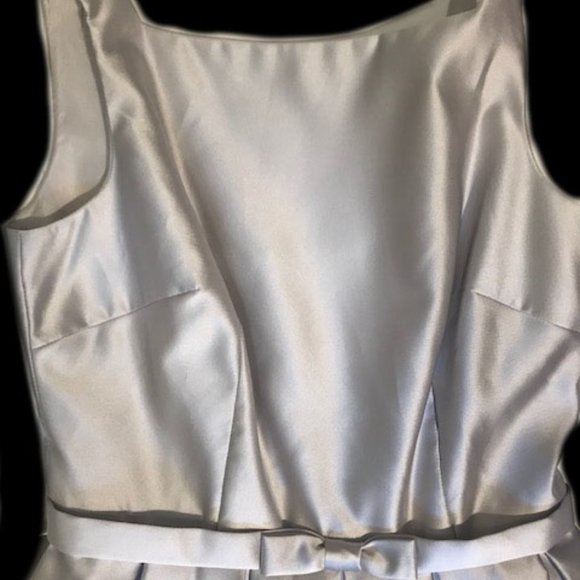 Laundry by Shelli Segal Silver Satin Cocktail Dress Size 4 - Picture 3 of 6